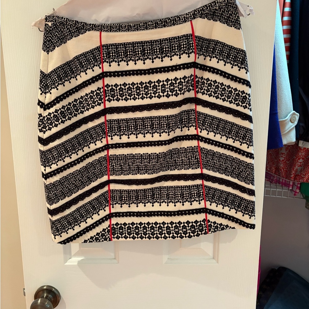 Tabitha Black and White Embellished Mini Skirt